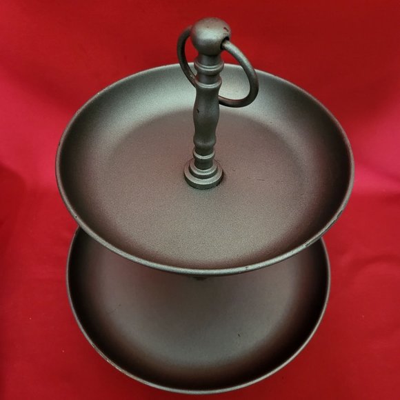 2 Tier Circular Silver Plated Cake Stand Dessert Table Tray Metal Server - Picture 5 of 14